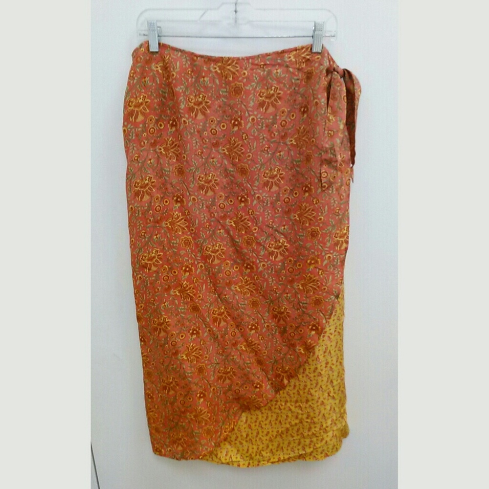 Susan Bristol Wrap Sarong Midi Skirt Sz 12